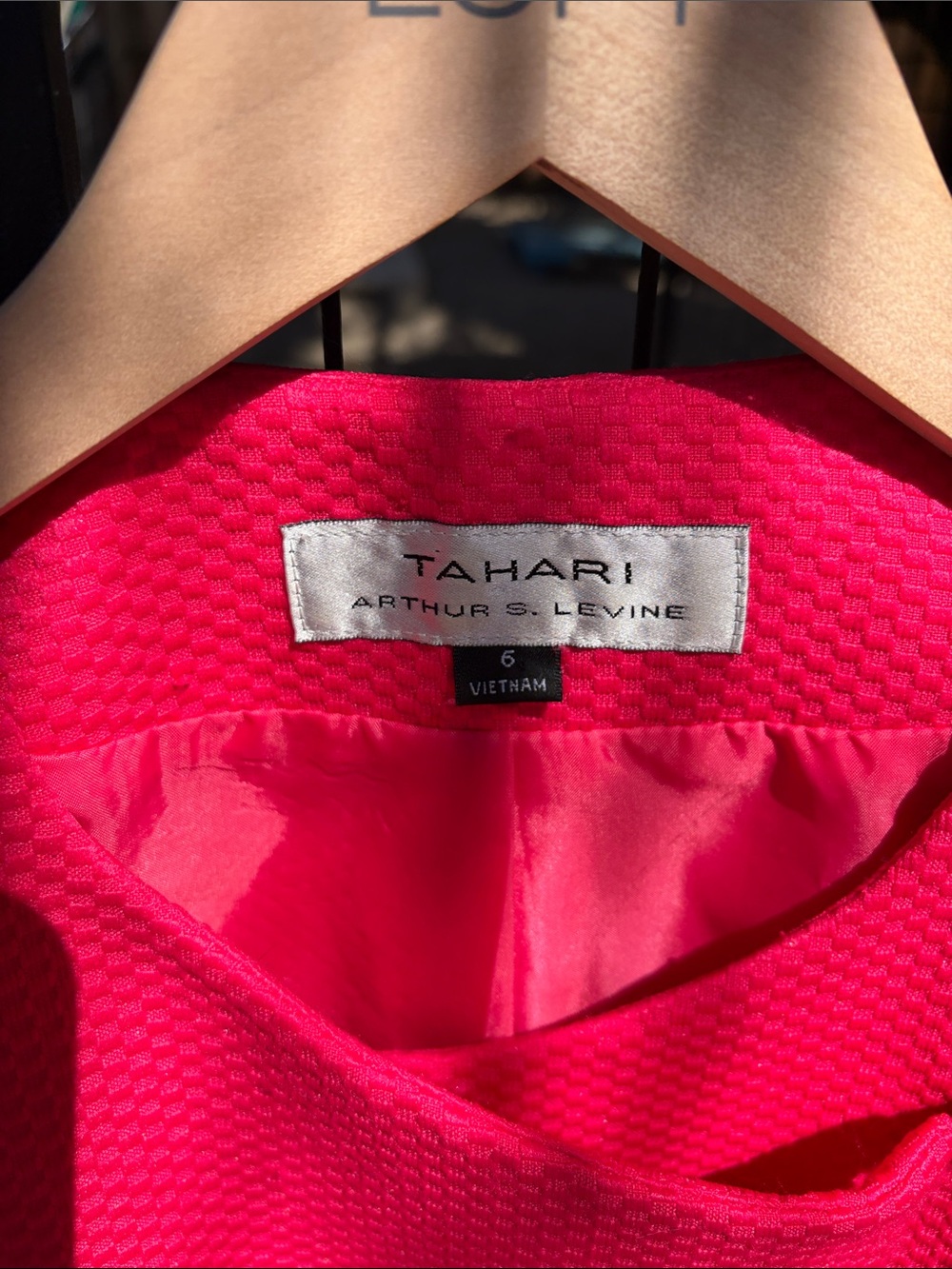 Tahari Hot Pink Two-Piece Skirt Set - Picture 4 of 5